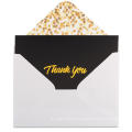 Geschenk Design Custom Danke Karten mit Umschlag, Kraftpapier Danke Karten Gold